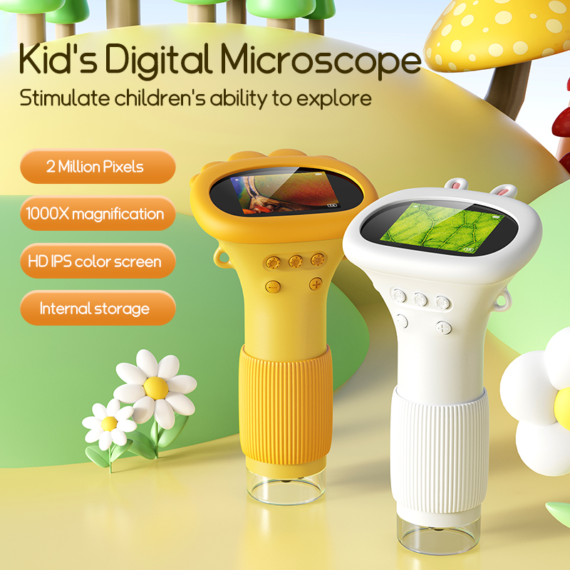 Microscope Kids Science - 2.0 インチミニポケット顕微鏡 1000X 子供科学実験器具ハンドヘルド実験室顕微鏡屋外子供幹おもちゃ