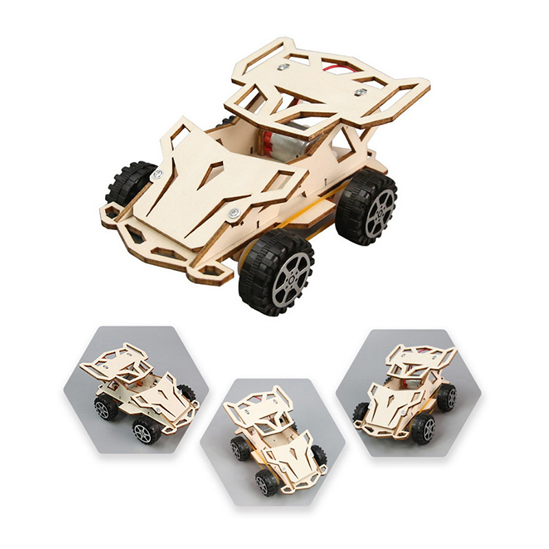 Kids Toys Jeep - 子供向けDIY手作りテクノロジー玩具；木製科学パズルモデル；学習用ミニメーカー・ジープ