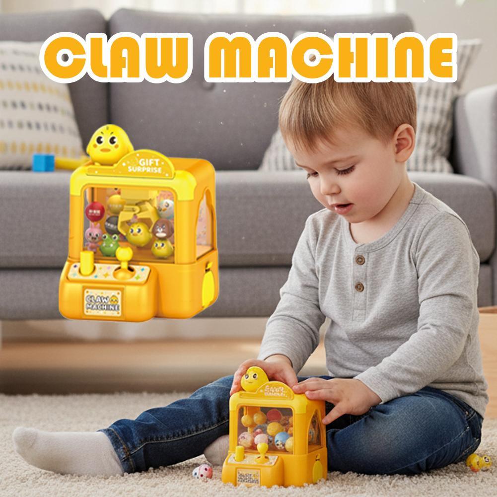 Kids Toys Vending Machine - かわいいアーケードクレーンゲームおもちゃ、電子アーケードゲーム、調整可能なキャッチドールマシン、音楽付きミニ自動販売機、子供向け誕生日プレゼント