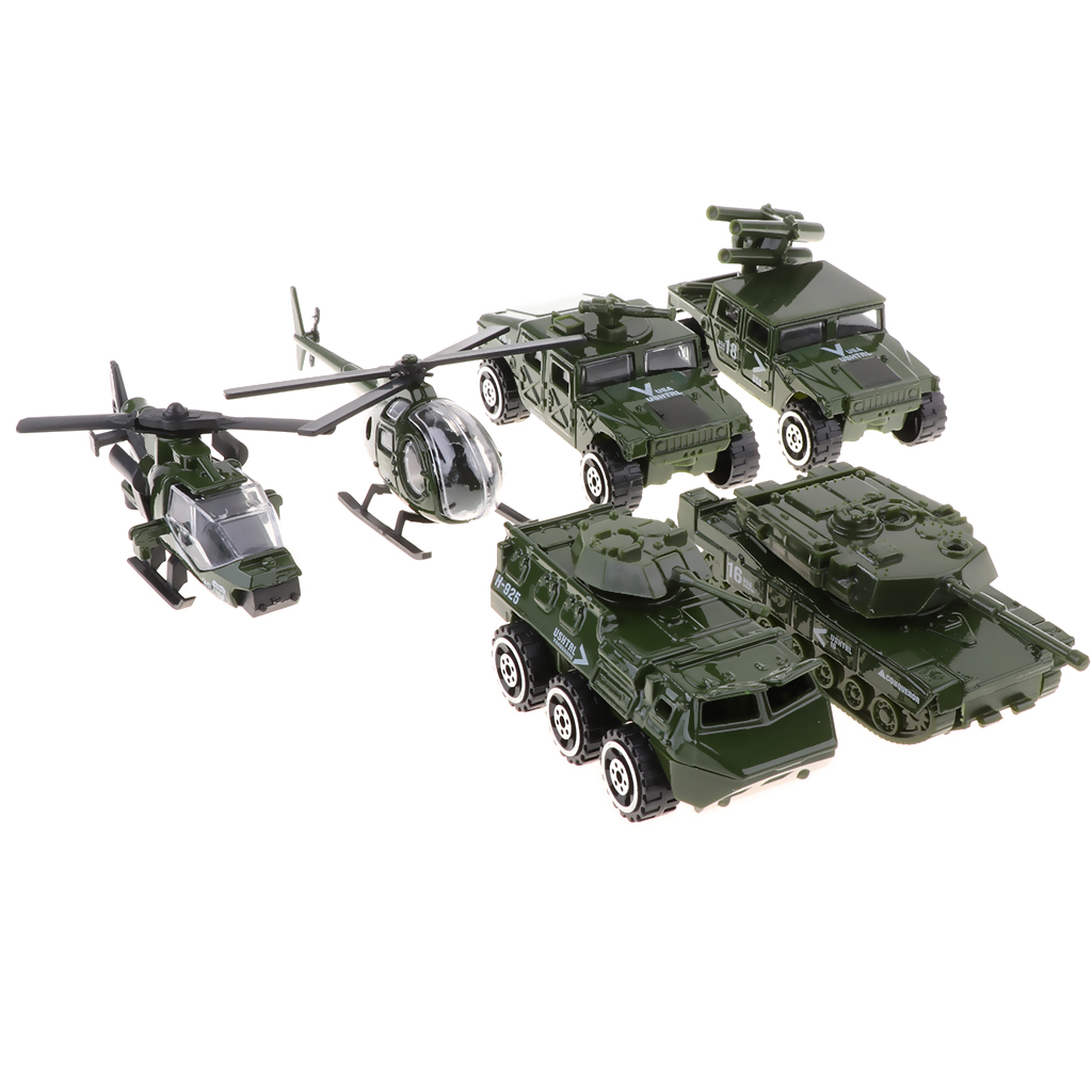 Kids Toys Jeep - 6で1盛り合わせ1/87車両モデルの子供のタンクジープ軍のおもちゃ