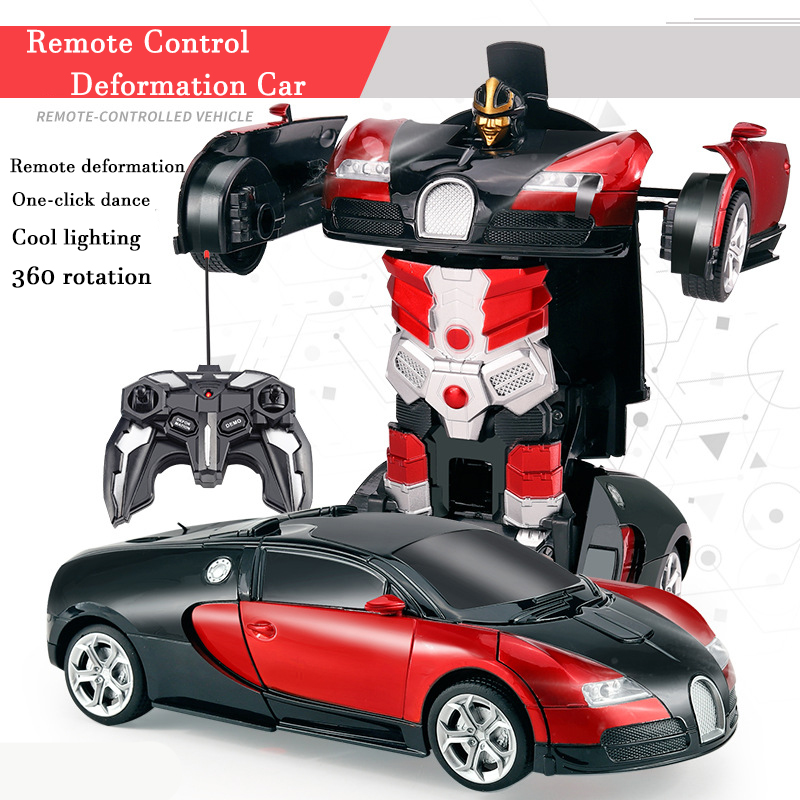 Kids Toys Supplier - 2in1 電動 RC カー変形ロボットワンキー変形車屋外リモコンスポーツカーモデル子供男の子のおもちゃ