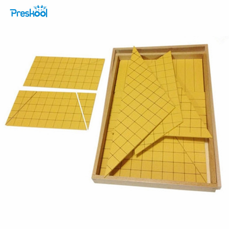Kids Toys Yellow - モンテッソーリ子供のおもちゃベビー木黄色三角形ためエリア学習教育就学前のトレーニング Brinquedos Juguets