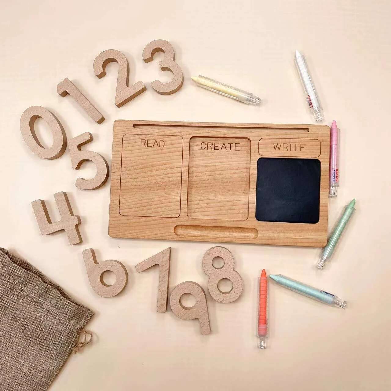 Learning Tablet Kids - 子供のためのモンテッソーリ学習タブレット,小さな数字のボード,認識カード,教育玩具