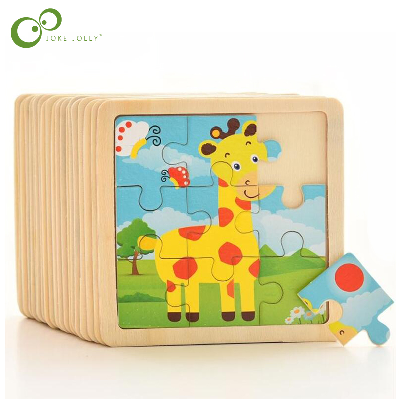 Kids Toys In Wholesale - 4 ピース/ロット 3D 木製ジグソーパズル子供のための子供のおもちゃ漫画の動物/交通パズル赤ちゃん教育パズル卸売 GYH