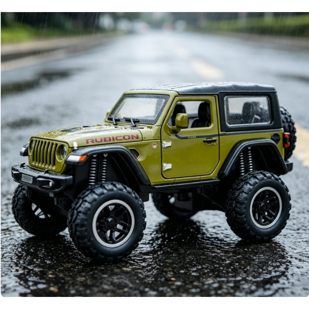 Kids Toys Jeep - 1:24 ジープ ビッグホイール オフロード ダイキャストモデル、プルバックサウンドライトシミュレーション合金製子供用おもちゃ車