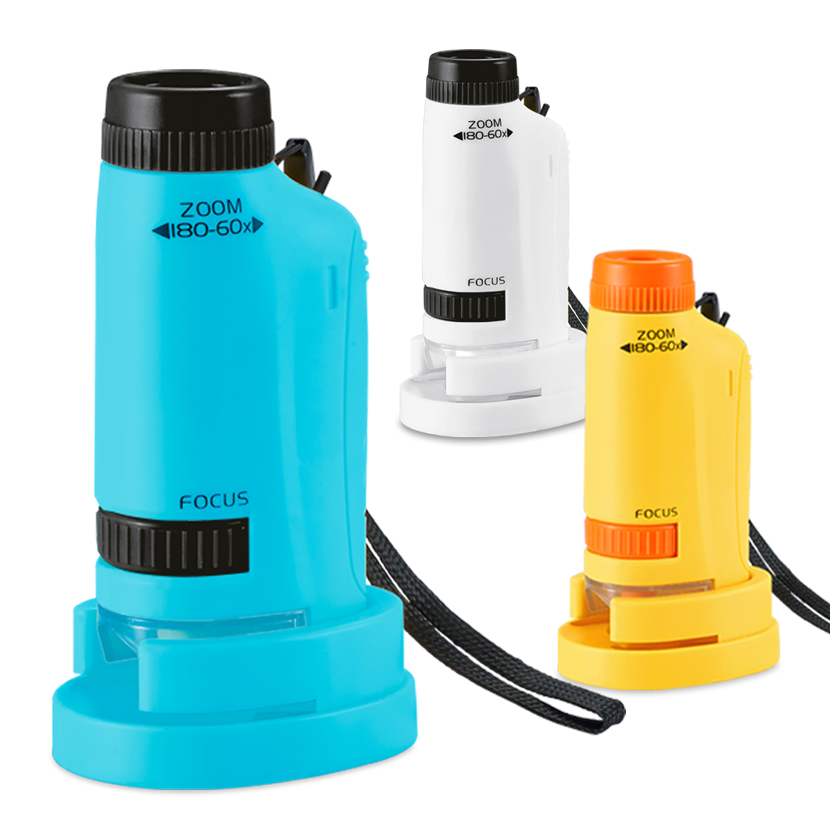Microscope Kids Science - ミニ顕微鏡ハンドヘルドおもちゃキット、LEDライトと2つのAG13ボタン電池付き顕微鏡、子供向け生物科学ギフト