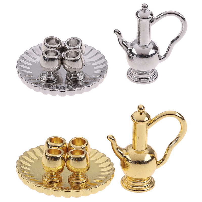 1セット1：12ドールハウスミニチュア家具アクセサリー食器金 - Dollhouse Furniture Set のレビューと価格