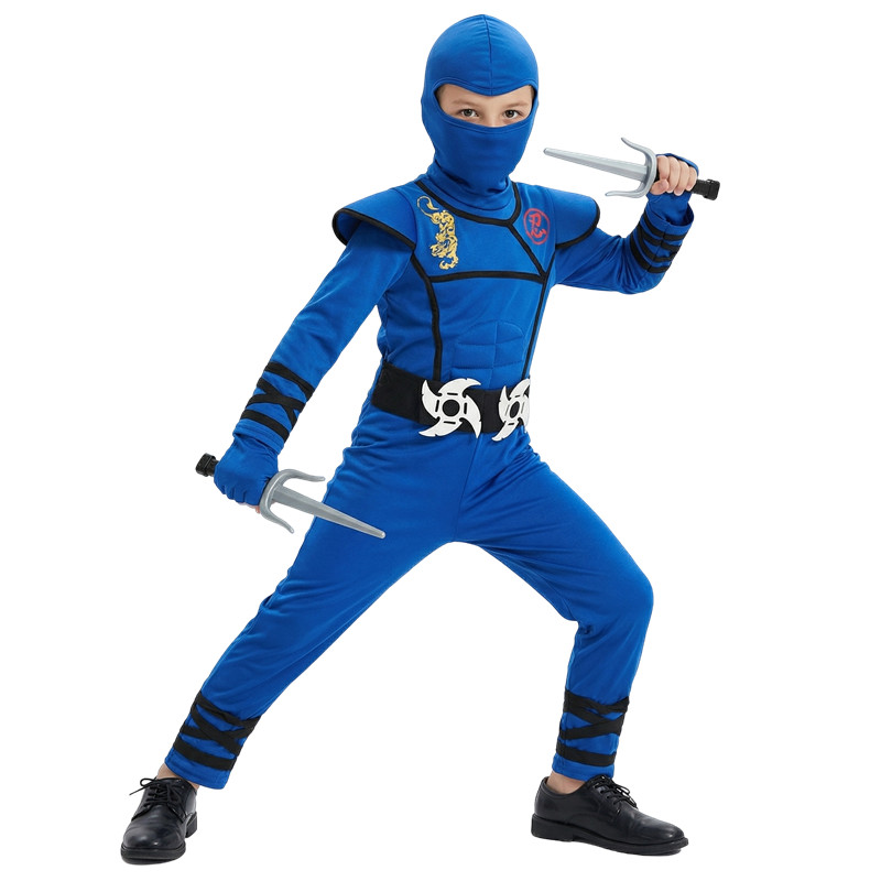 子供用黒と青の忍者コスチューム ハロウィンコスプレパーティー - Kids Toys Japan のレビューと価格