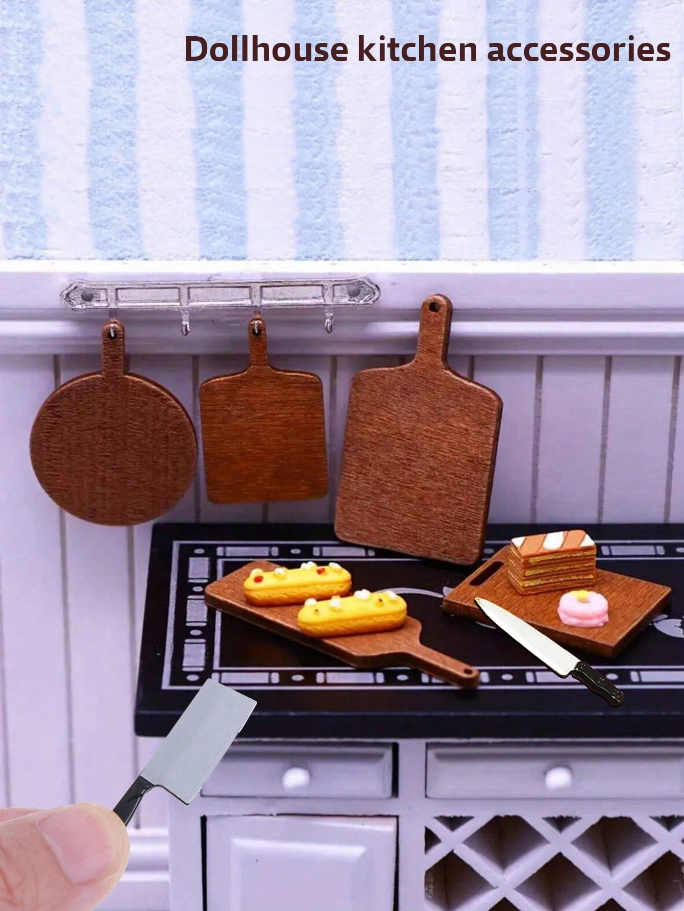 ドールハウスミニキッチンセットまな板フルーツナイフ包丁モデル - Dollhouse Furniture Set のレビューと価格