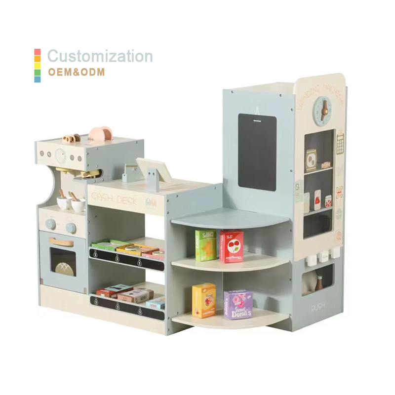 子供用木製食料品店プレイセット、子供用プレイストア木製スーパ - Kids Toys Vending Machine のレビューと価格