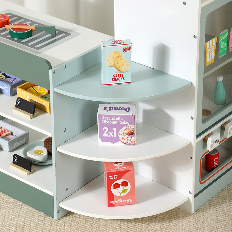 子供用木製食料品店プレイセット、子供用プレイストア木製スーパ - Kids Toys Vending Machine のレビューと価格