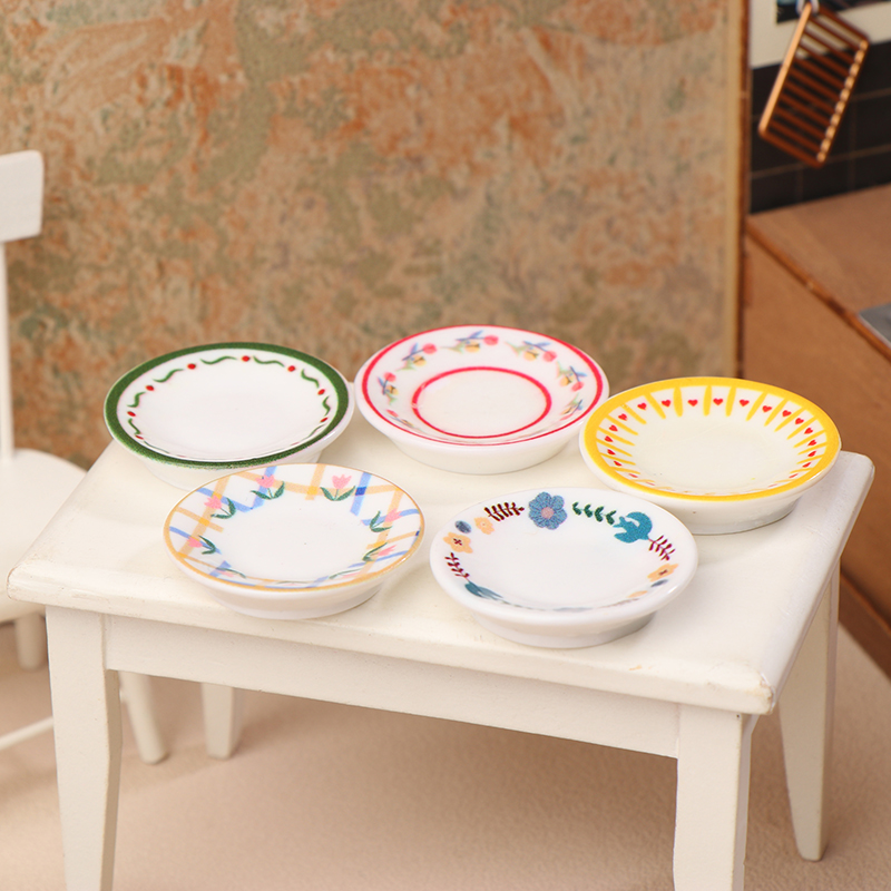 5 個 1/12 ドールハウスミニプレート食器モデルドールハ - Dollhouse Furniture Set のレビューと価格