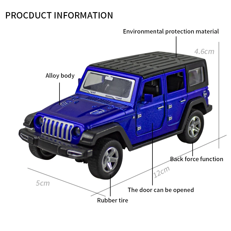 1:36合金ジープ・ラングラー プルバックオフロードカーおも - Kids Toys Jeep のレビューと価格