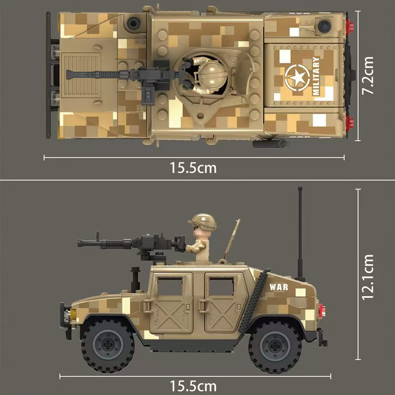 軍事陸軍ジープ装甲車両モデル組み立てブロック人形おもちゃ武器 - Kids Toys Jeep のレビューと価格