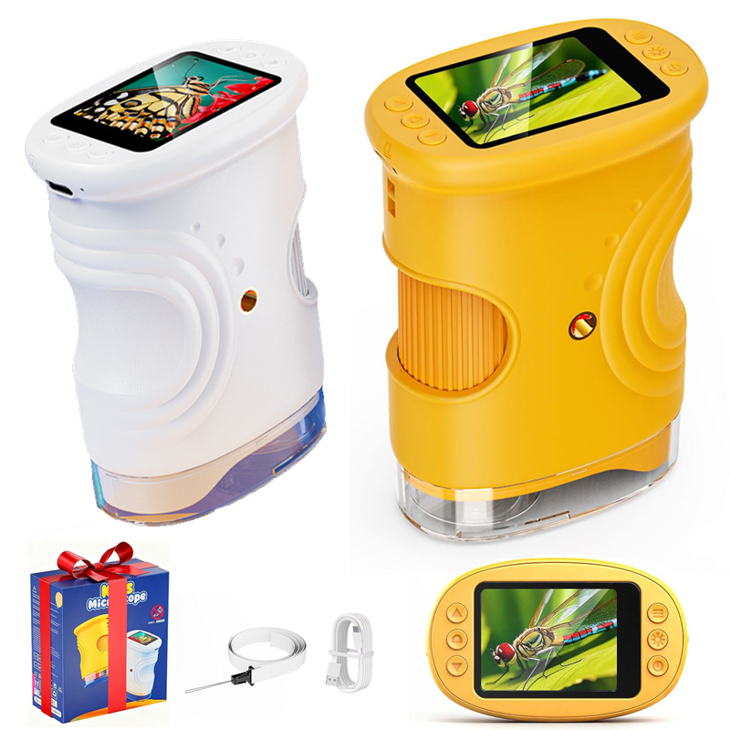 1000倍充電式子供用顕微鏡 2.0インチ画面 ハンドヘルド - Microscope Kids Science のレビューと価格