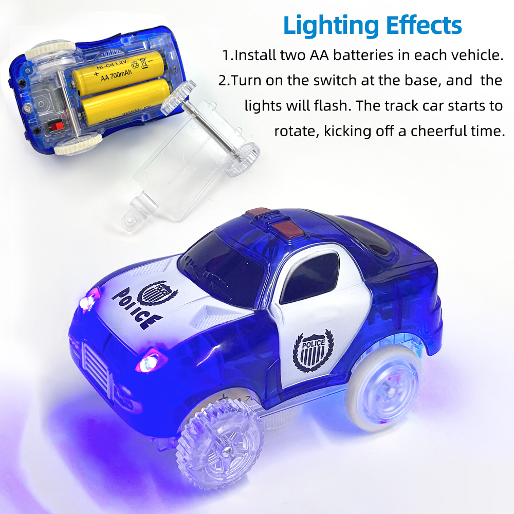 魔法の光るレースカー、警察ジープ電動おもちゃ、LEDレースト - Kids Toys Jeep のレビューと価格