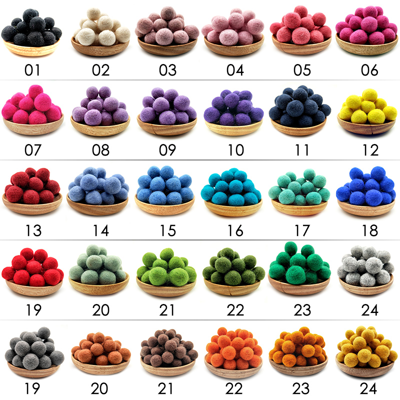 丸いフェルトのポンポン,2cm,30色,10/30個,子供の - Kids Toys In Wholesale のレビューと価格
