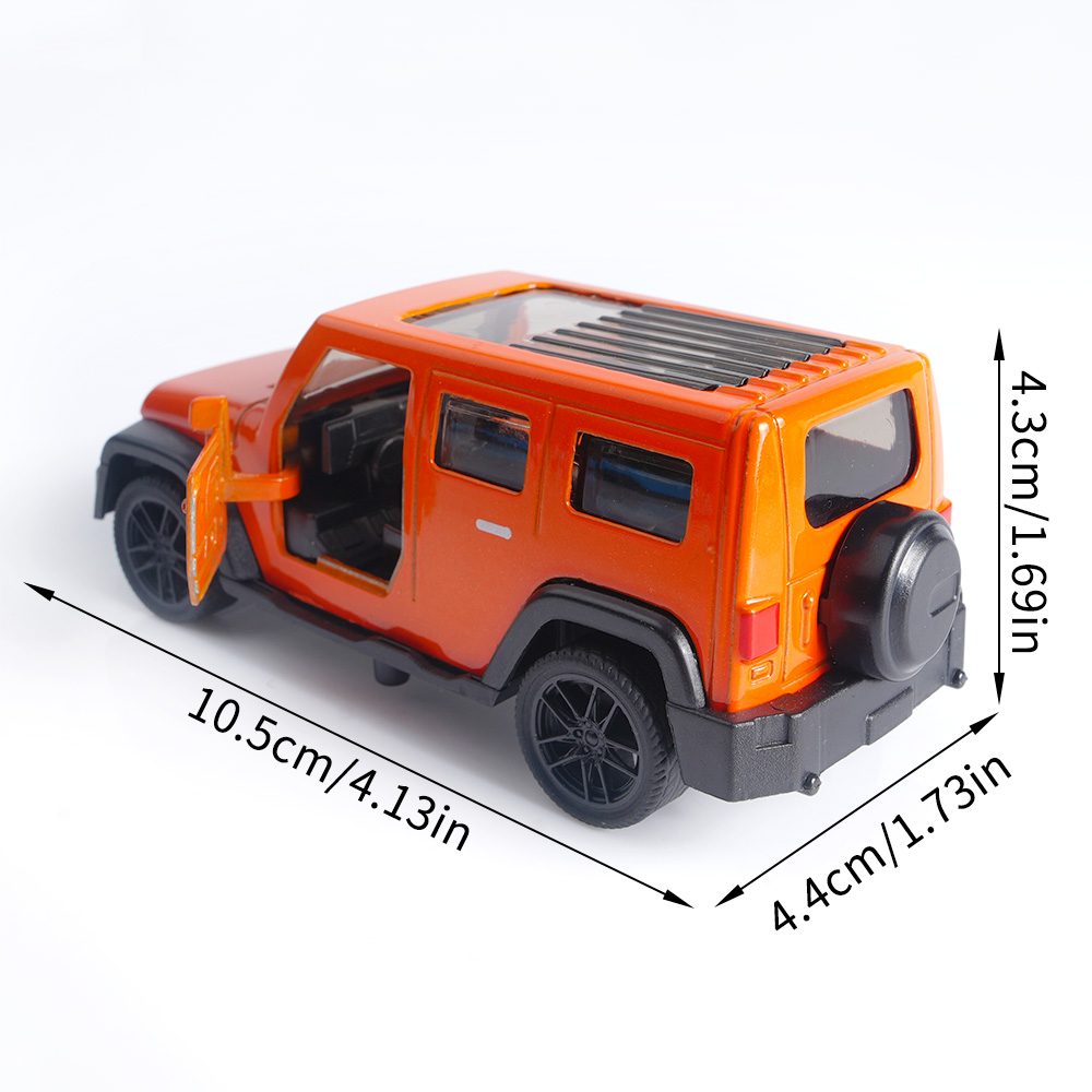 1:43 オレンジ色のジープ ラングラー ダイキャストモデル - Kids Toys Jeep のレビューと価格