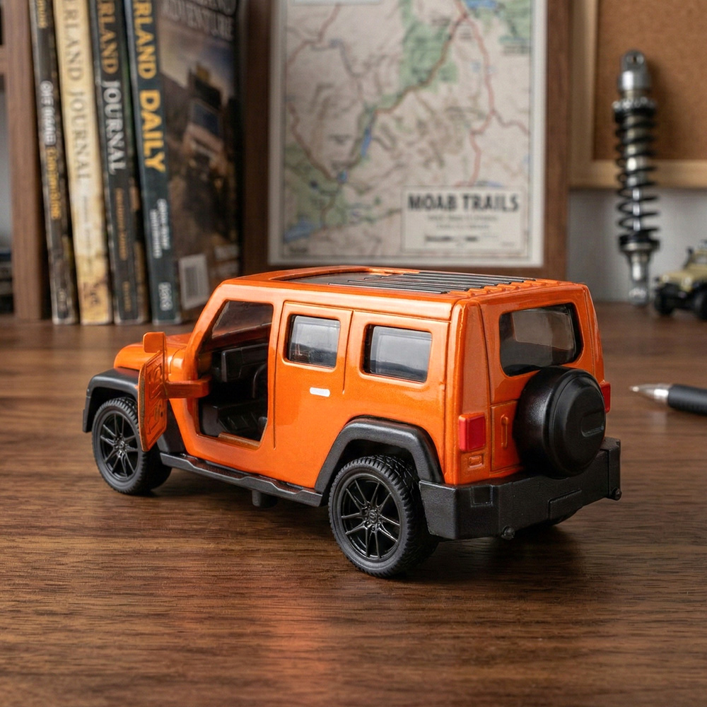 1:43 オレンジ色のジープ ラングラー ダイキャストモデル - Kids Toys Jeep のレビューと価格