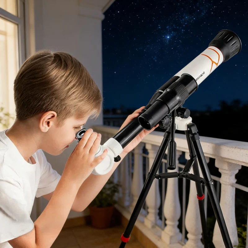 子供用望遠鏡 40X 科学実験単眼鏡教育科学教育顕微鏡おもち - Microscope Kids Science のレビューと価格