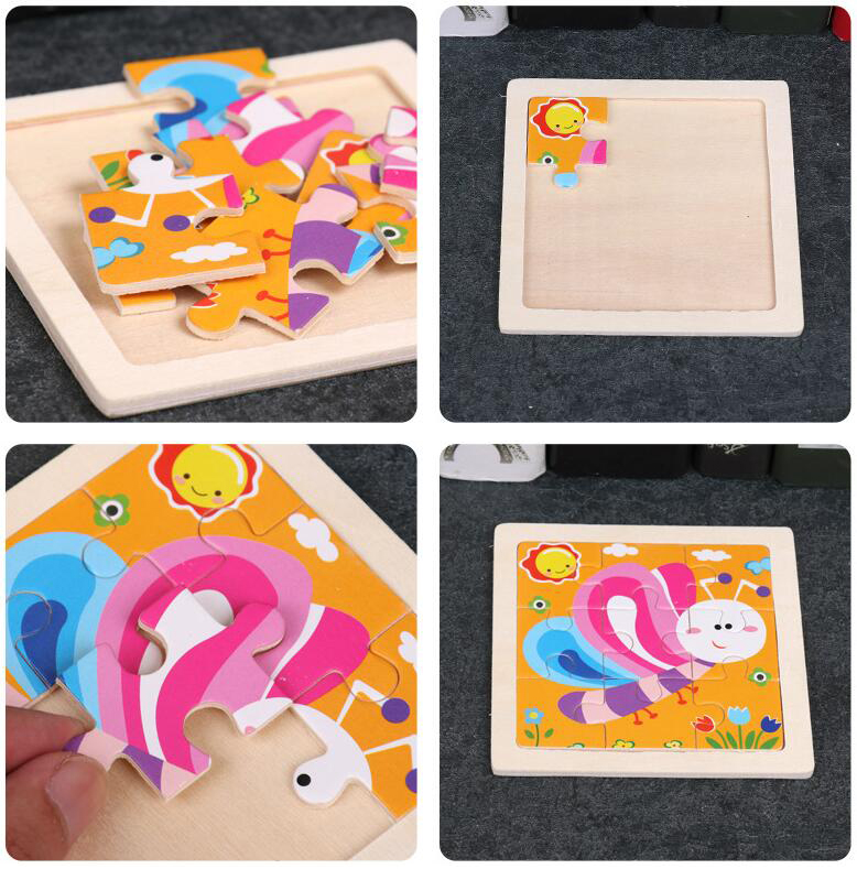 4 ピース/ロット 3D 木製ジグソーパズル子供のための子供 - Kids Toys In Wholesale のレビューと価格