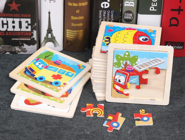 4 ピース/ロット 3D 木製ジグソーパズル子供のための子供 - Kids Toys In Wholesale のレビューと価格