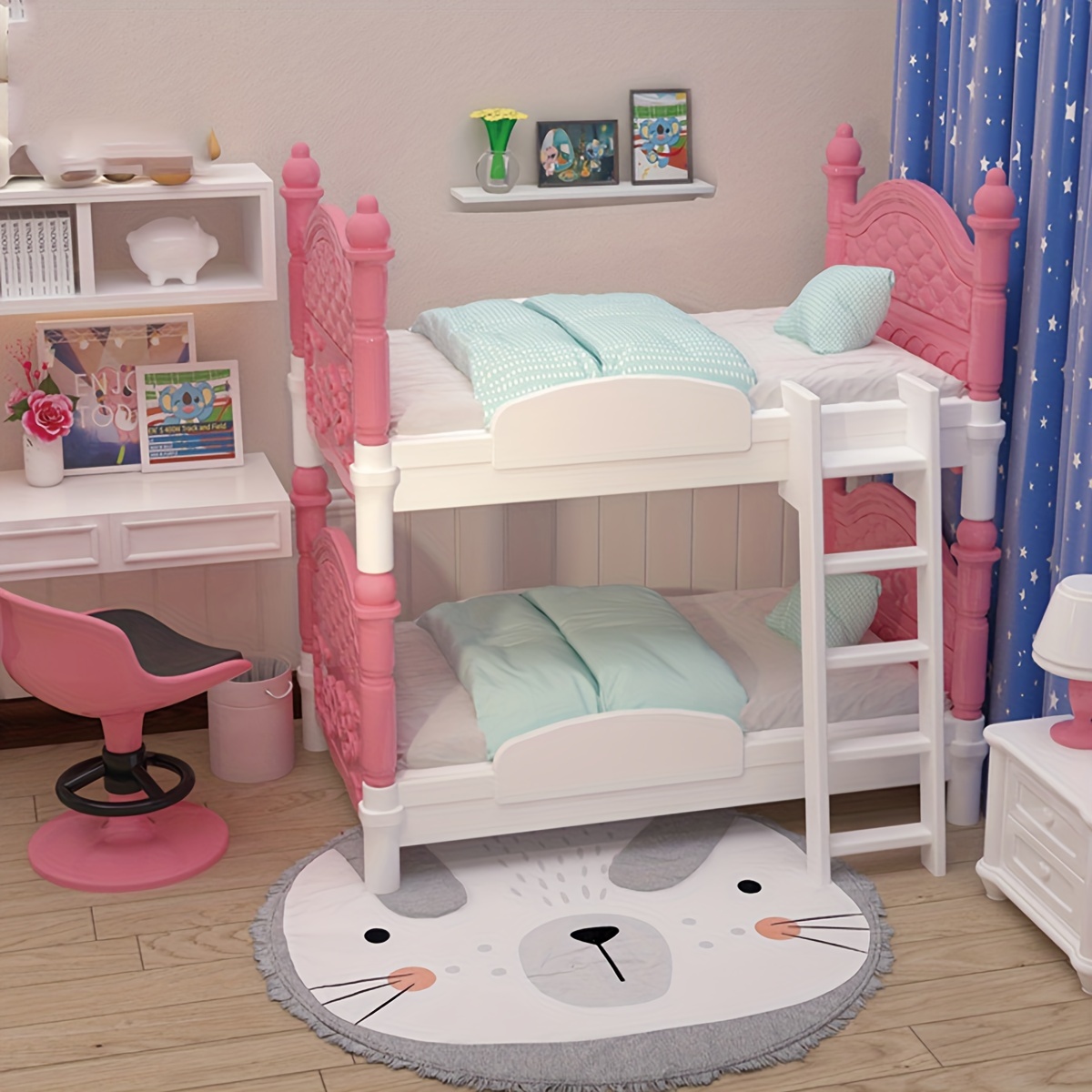 ミニチュアドールハウスダブルベッド寝室装飾玩具ドールハウスア - Dollhouse Furniture Set のレビューと価格