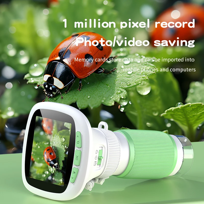 子供用ハンドヘルド顕微鏡 回転式フォーカスと2.4インチ高精 - Microscope Kids Science のレビューと価格