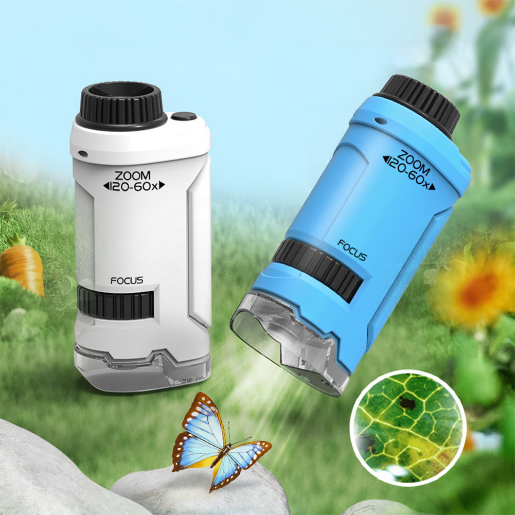 子供用ポケットハンドヘルド顕微鏡,LEDライト付き,科学教育 - Microscope Kids Science のレビューと価格