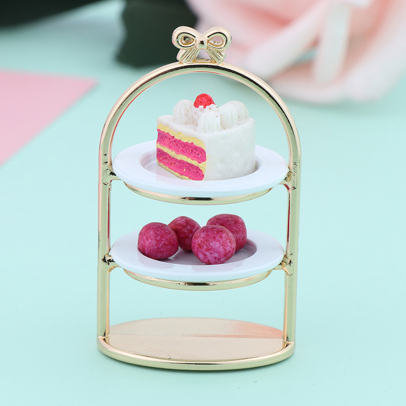 3Dミニチュア食品,1p,素敵なデザートホルダー,ケーキスタ - Dollhouse Furniture Set のレビューと価格