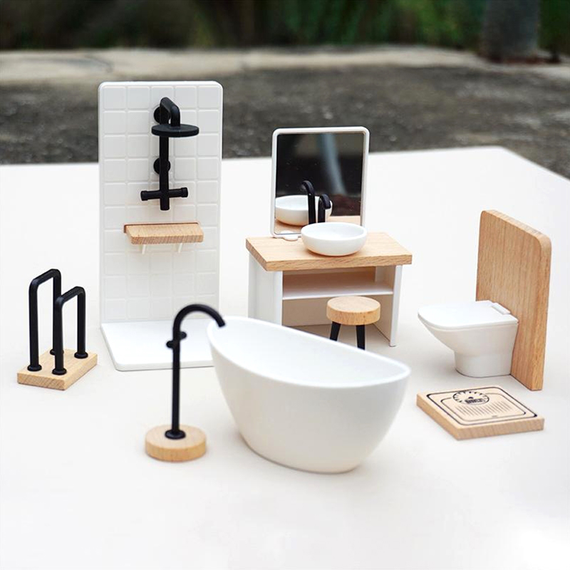 1:6/1:12 ドールハウスミニチュアバスルームセットシャ - Dollhouse Furniture Set のレビューと価格
