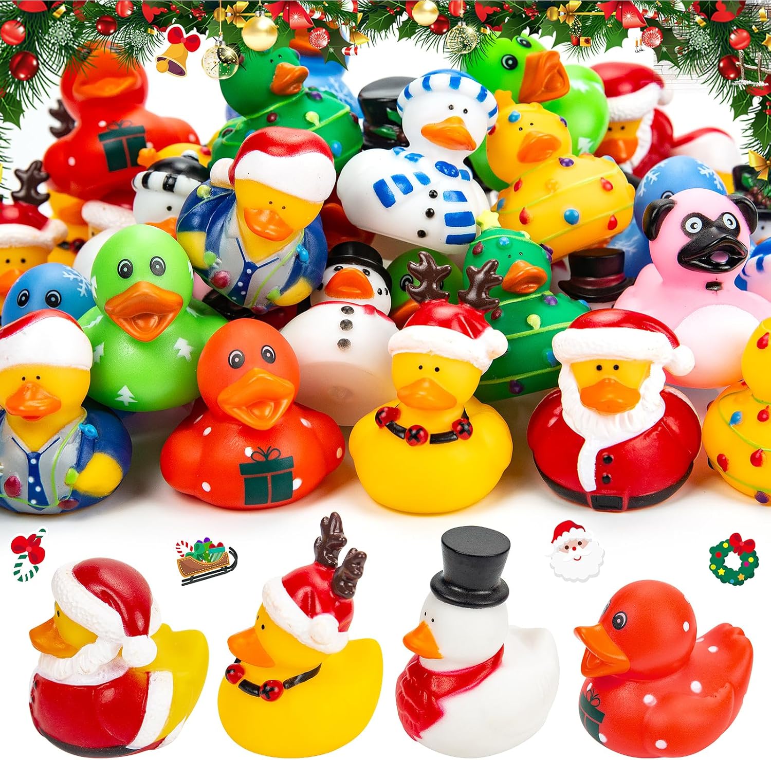 12-100個のクリスマスラバーダック、ジープダッキーのおも - Kids Toys Jeep のレビューと価格