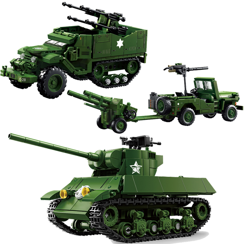 米軍戦車シリーズ ビルディングブロック M16ハーフトラック - Kids Toys Jeep のレビューと価格