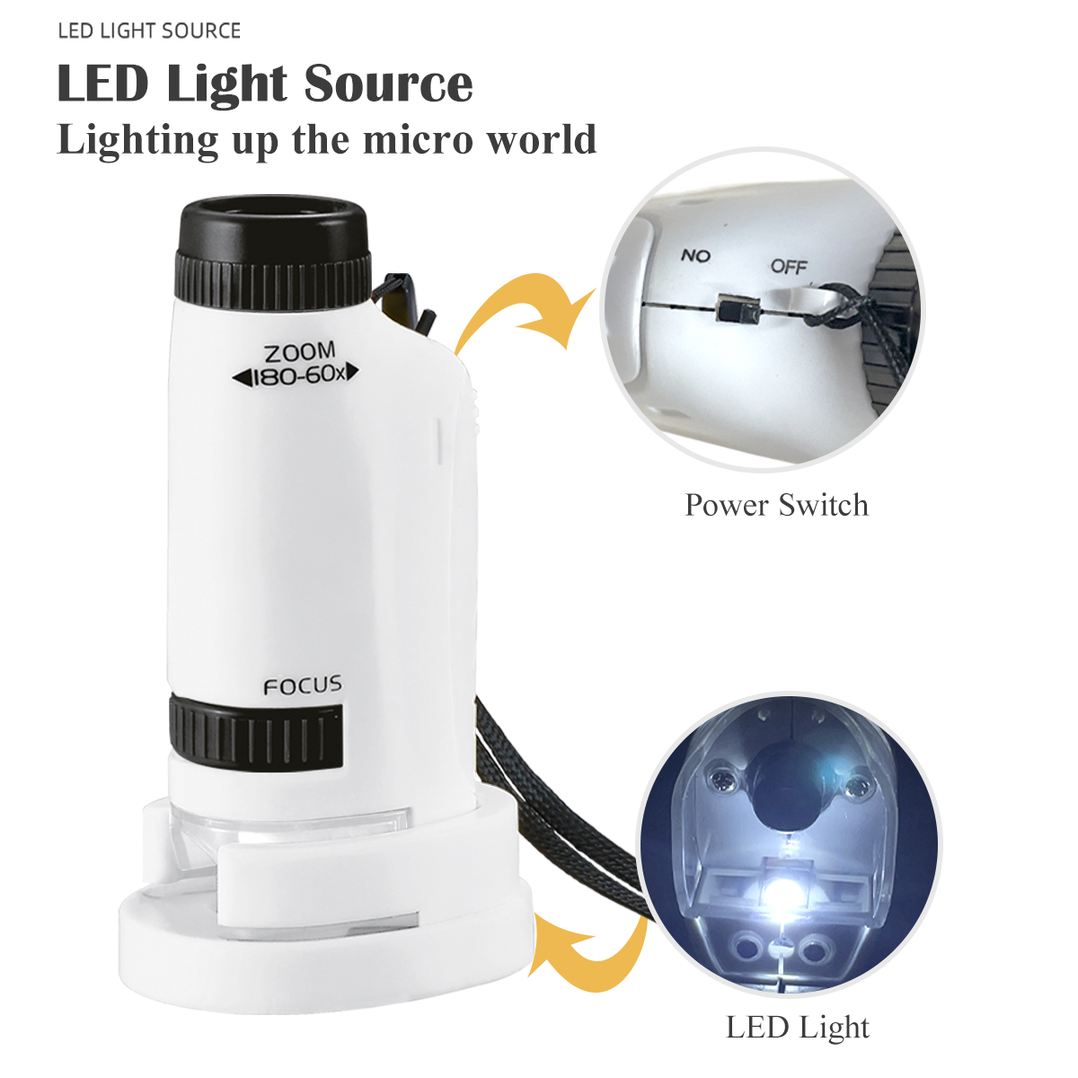 ミニ顕微鏡ハンドヘルドおもちゃキット、LEDライトと2つのA - Microscope Kids Science のレビューと価格