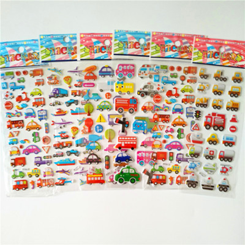 6 個漫画消防士車のステッカー子供のための教育装飾日記ノート - Kids Toys Yellow のレビューと価格
